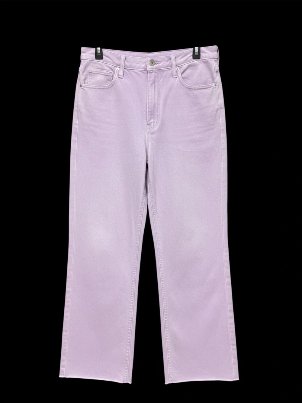 FRAME High ‘N’ Tight High Rise Raw Hem Wide-Leg Jeans Lilac Size 30 - Picture 6 of 10